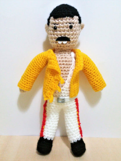 Freddie Mercury With Yellow Jacket Wool Doll