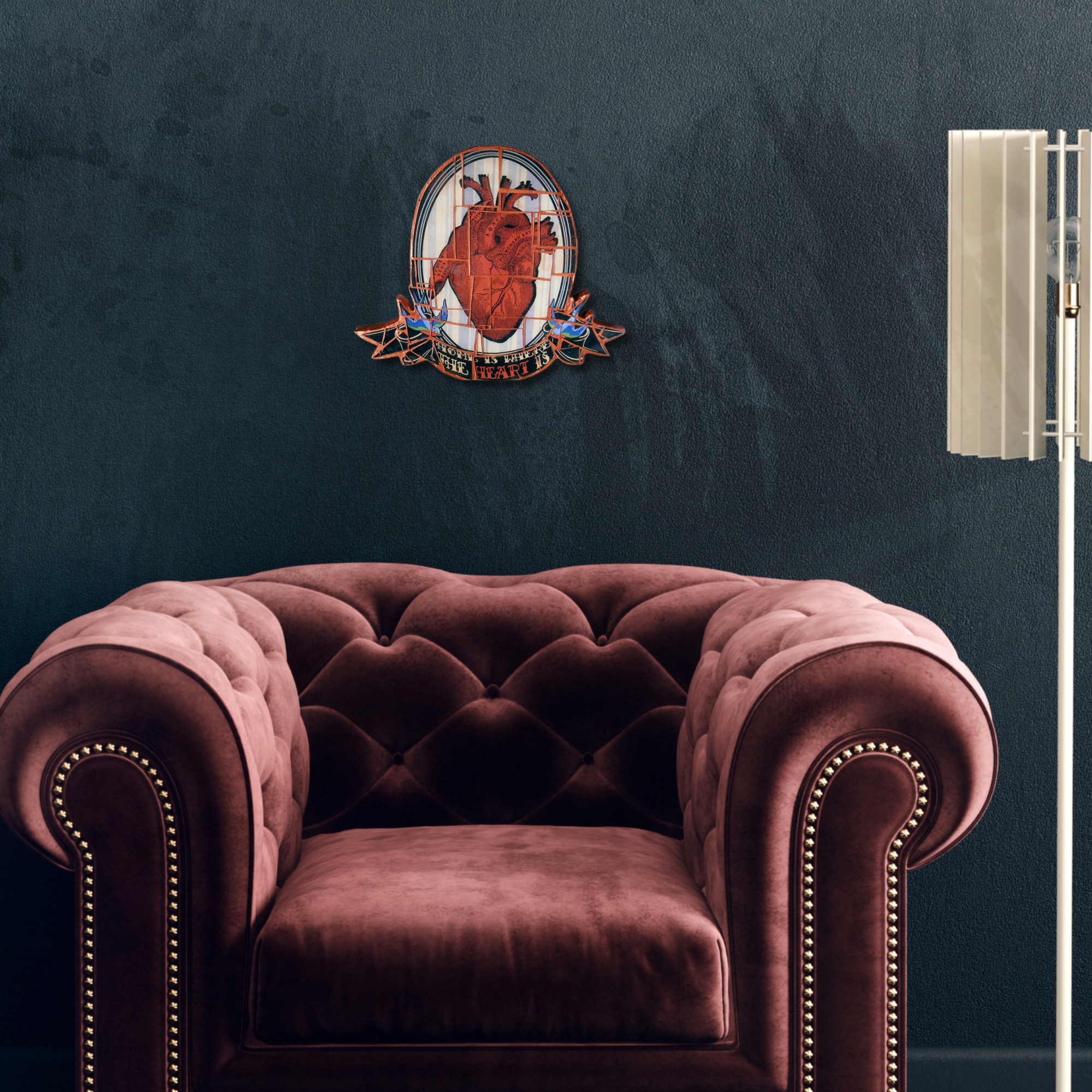 Wall Mosaic "Home is where the heart is"