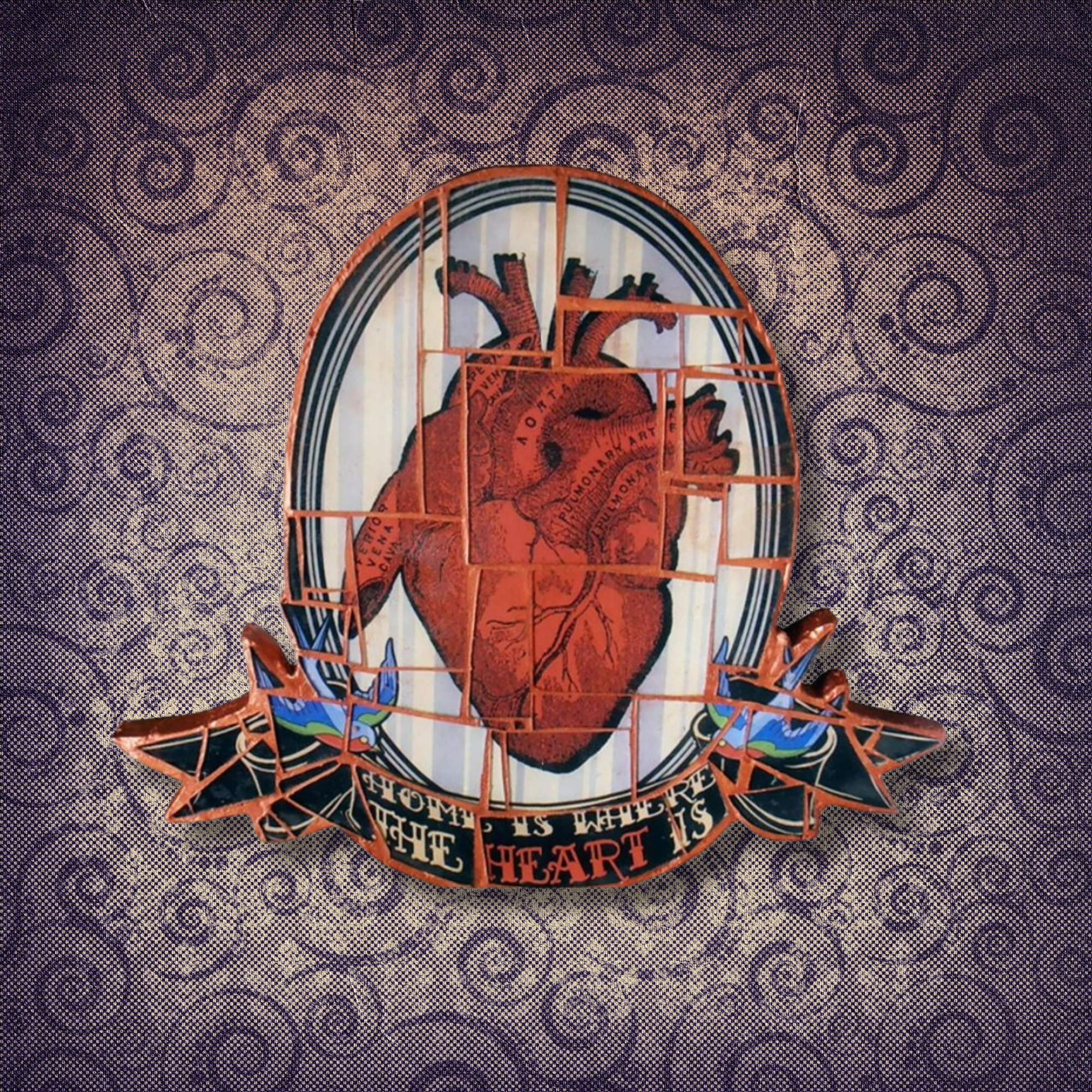 Wall Mosaic "Home is where the heart is"