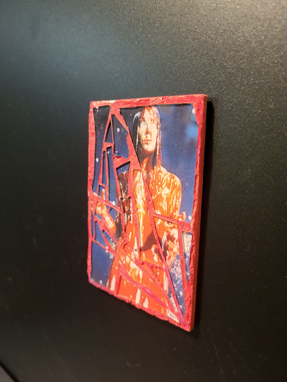 Glass mosaic magnet  "Carrie soaked in blood"