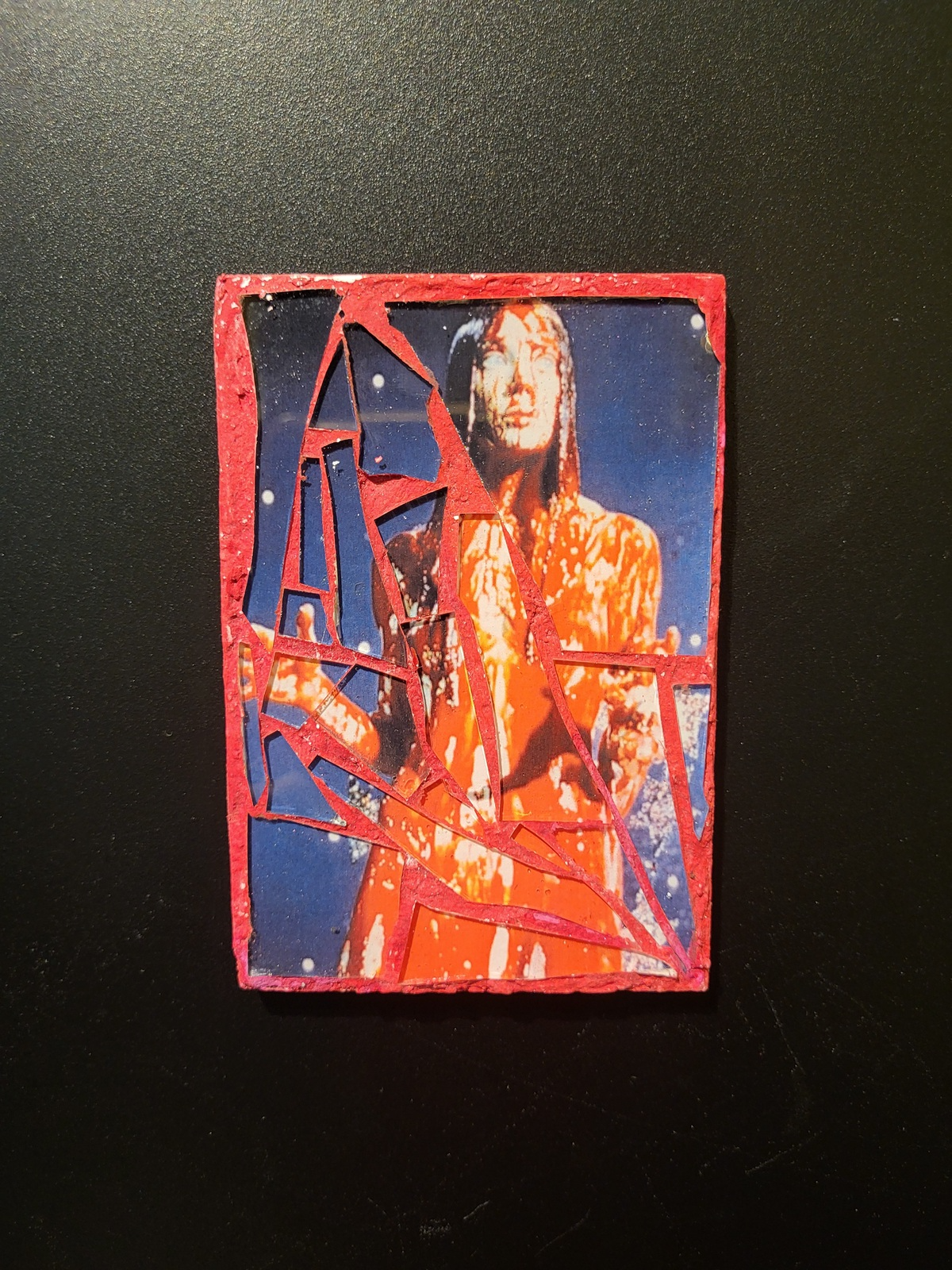Glass mosaic magnet  "Carrie soaked in blood"
