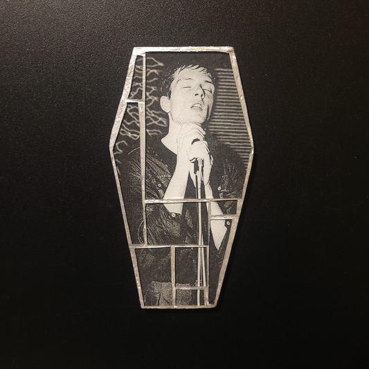 Coffin Glass mosaic magnet "Ian Curtis"