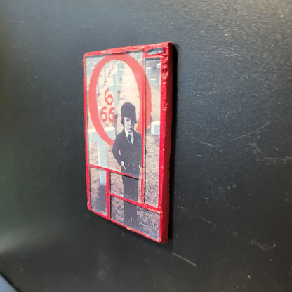 Glass mosaic magnet  "The Omen"