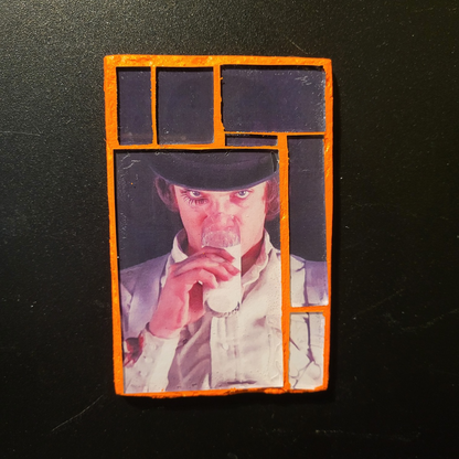 Glass mosaic magnet  "Clockwork Orange"