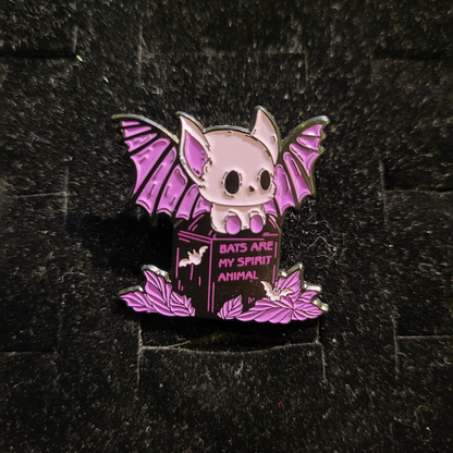 Purple Bat Pin Badge