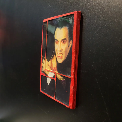 Glass mosaic magnet "Dracula and his victim"