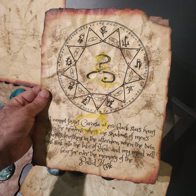Handcrafted Parchment Scroll: Hastur, the Yellow King