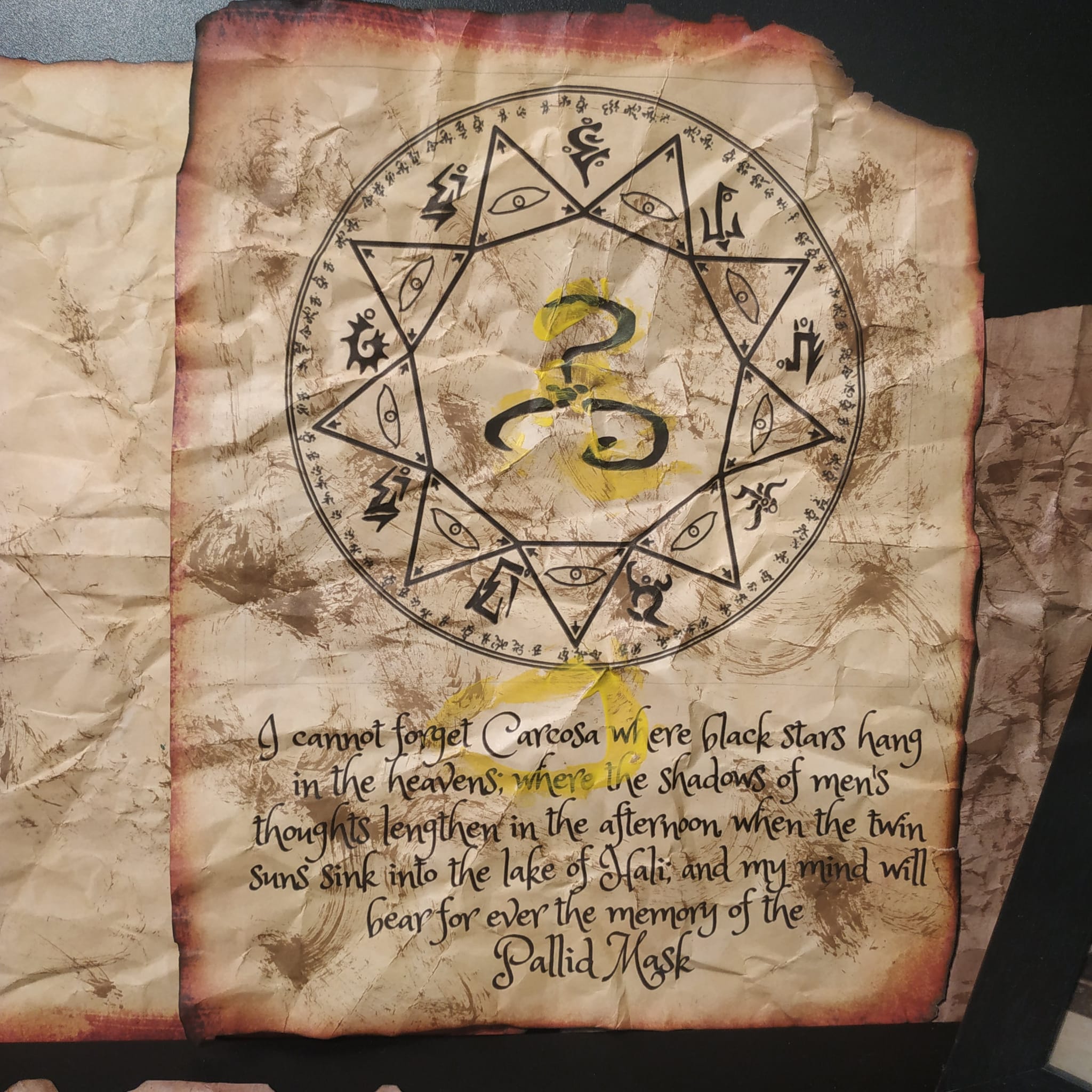 Pergamino artesanal: Hastur, el Rey Amarillo