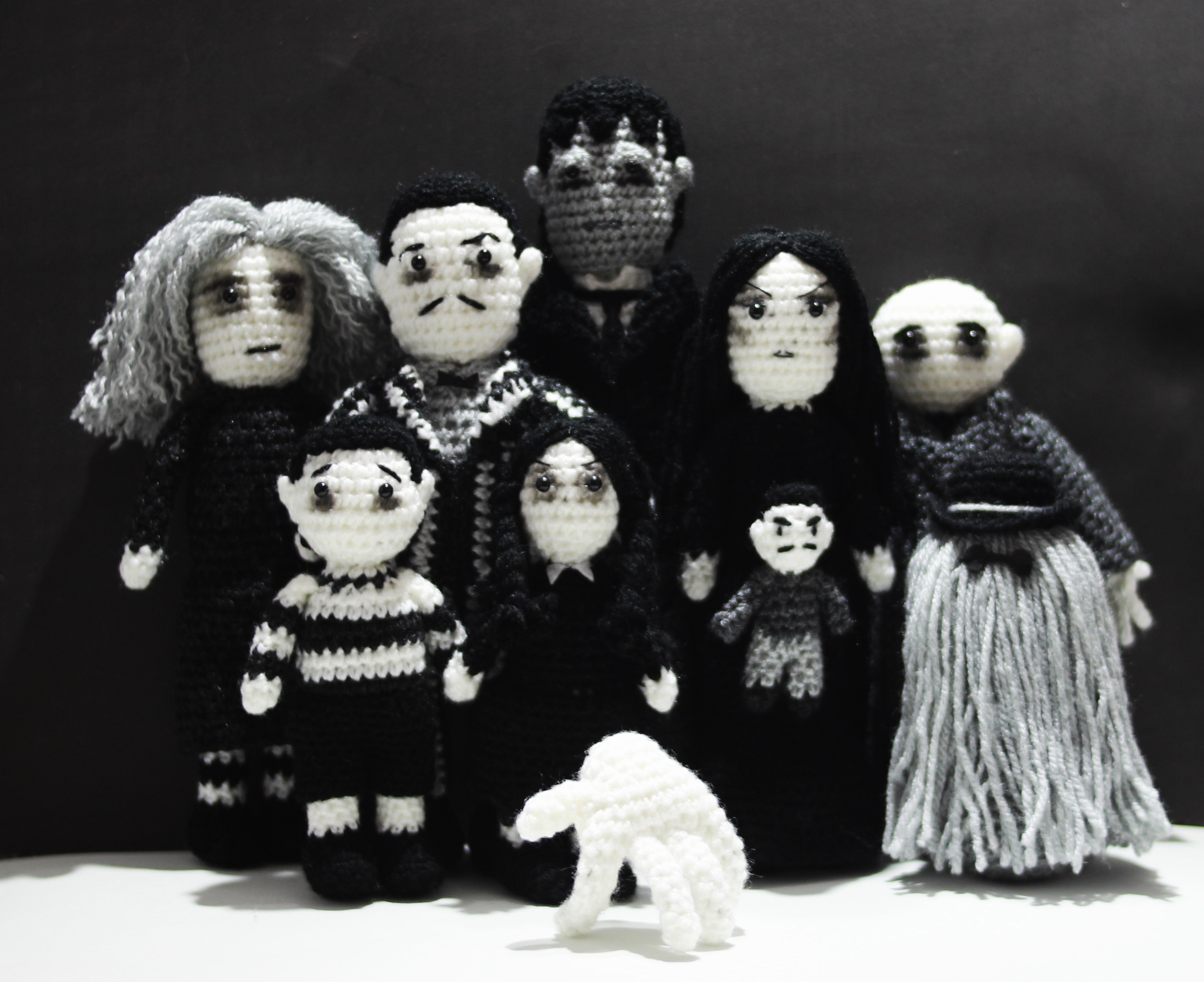 The Goth Family - 10 Handcrafted Wool Dolls