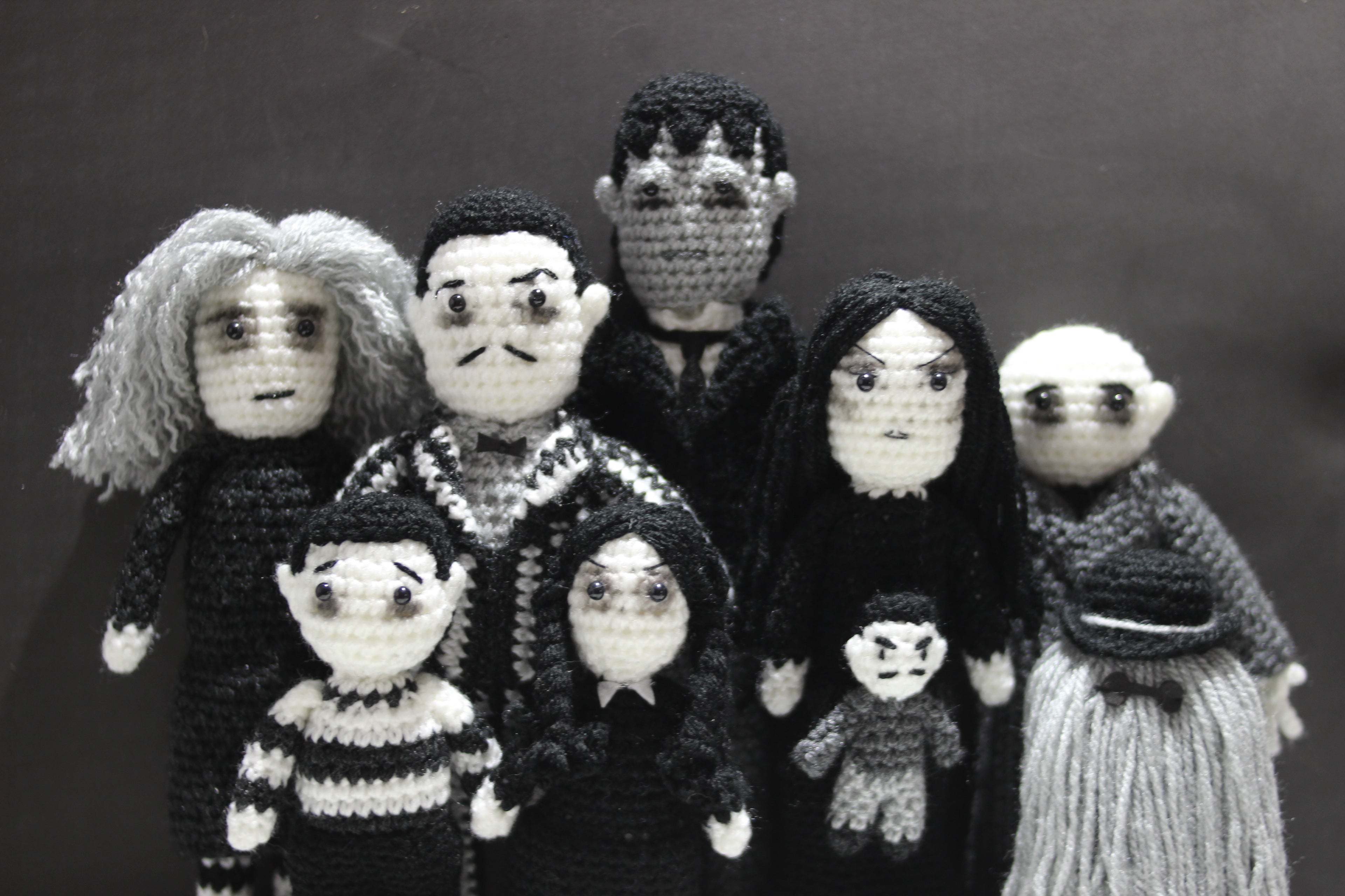 The Goth Family - 10 Handcrafted Wool Dolls