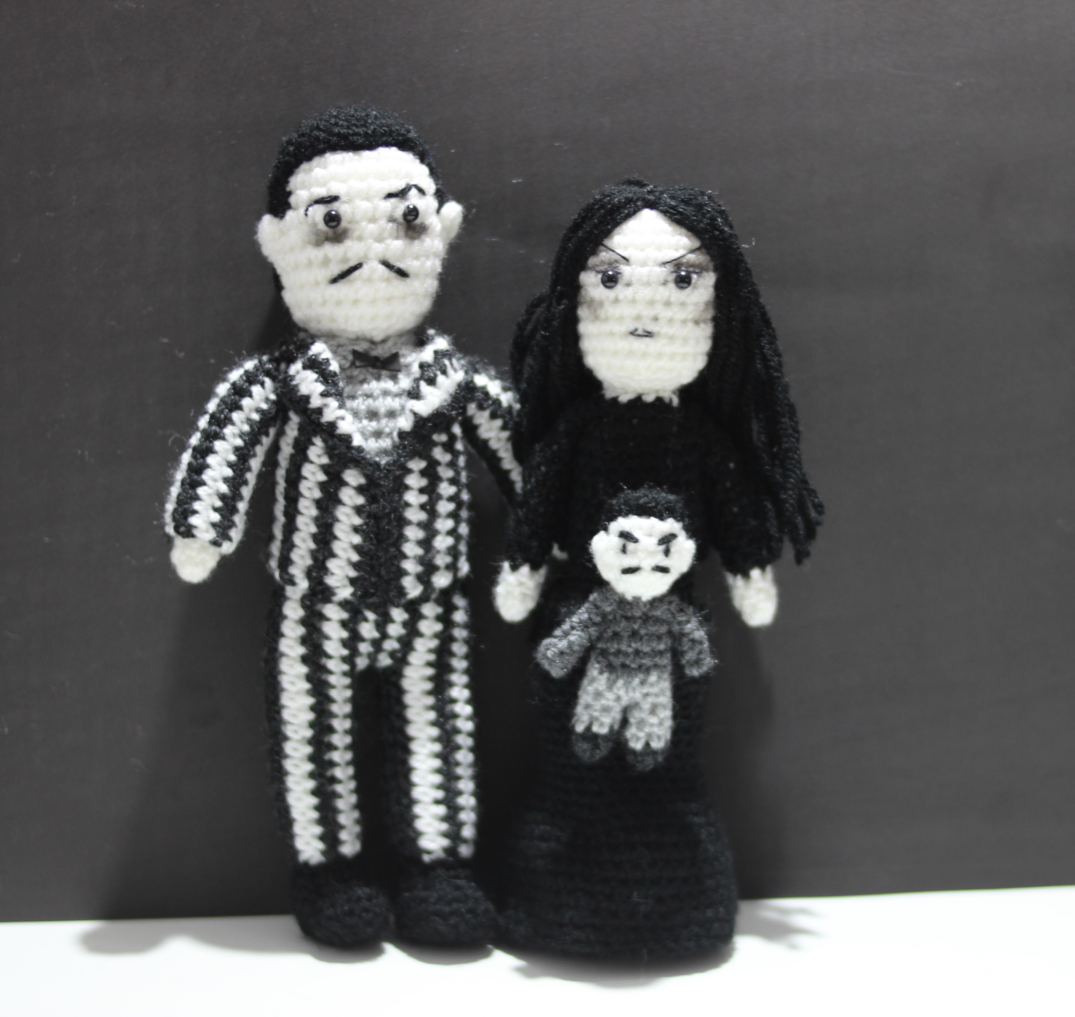 The Goth Family - 10 Handcrafted Wool Dolls