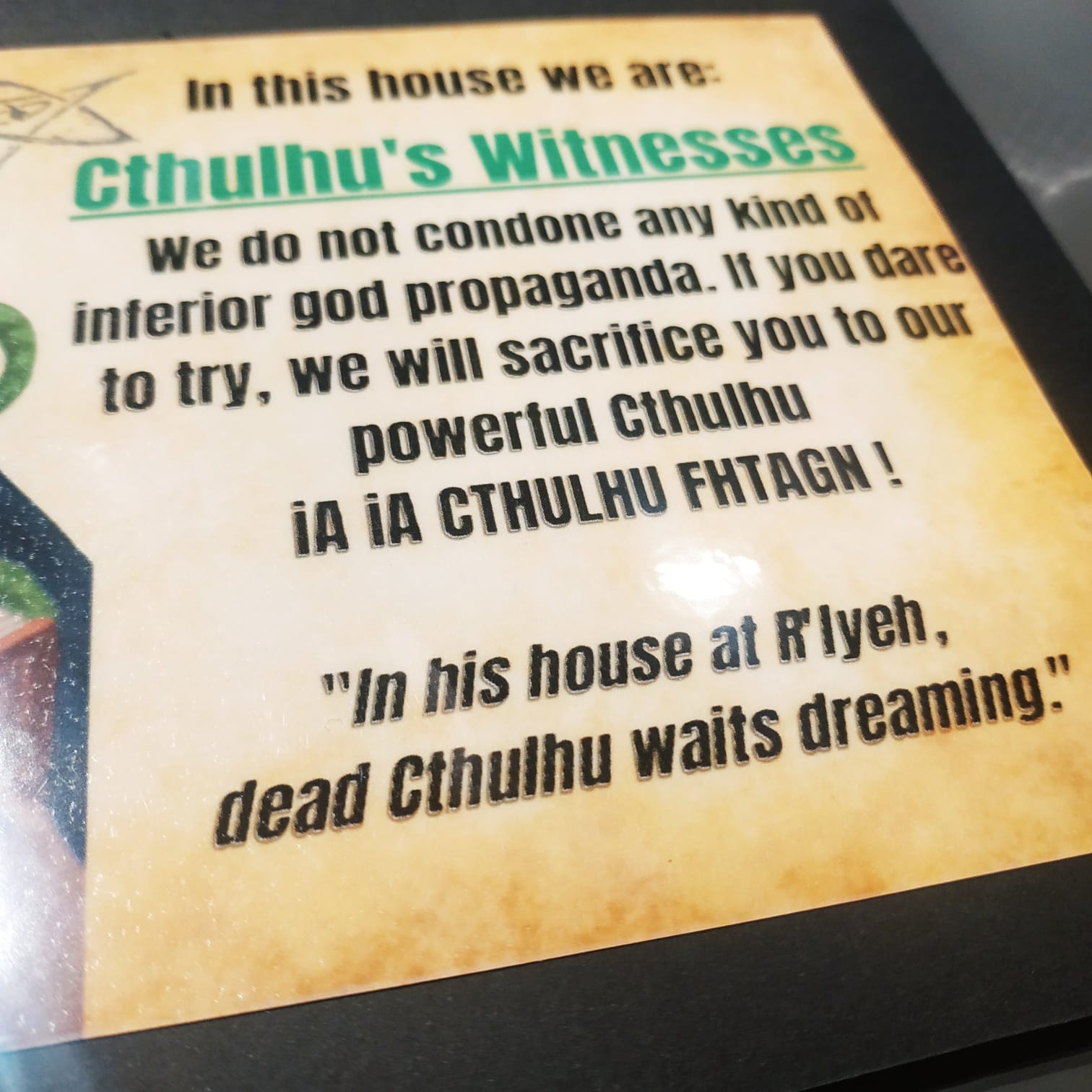Cthulhu's witnesses sign
