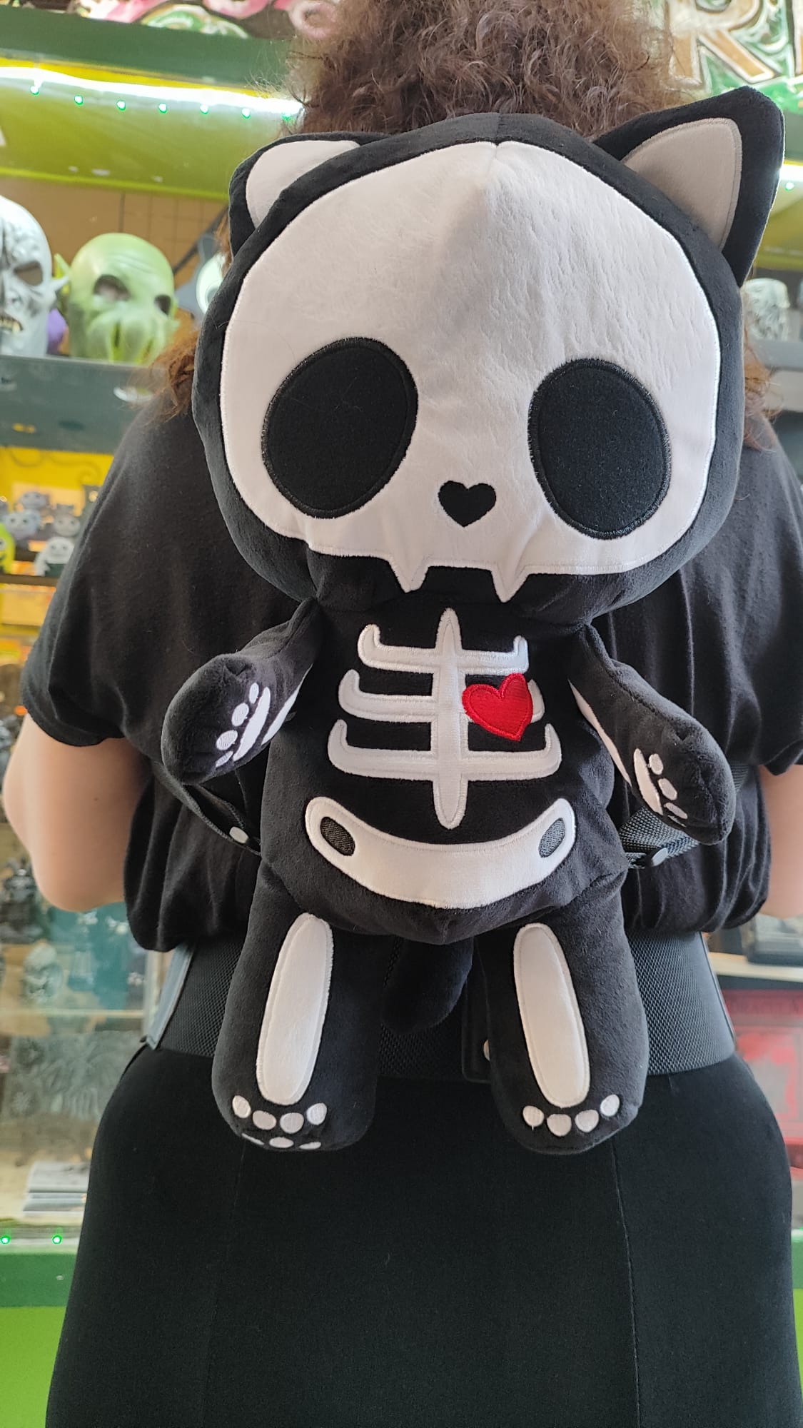 Skeleton Cat Plush Backpack