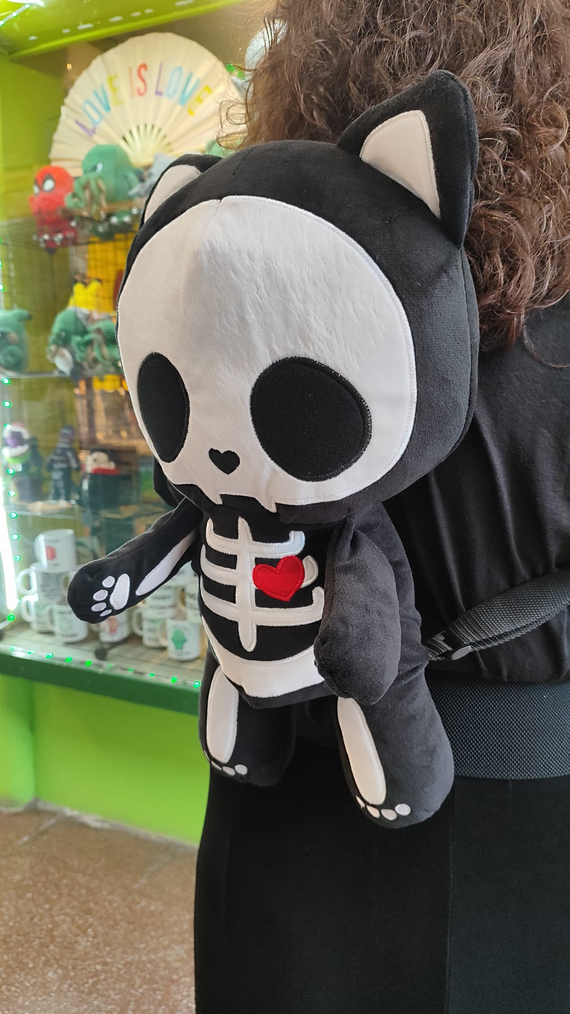 Skeleton Cat Plush Backpack