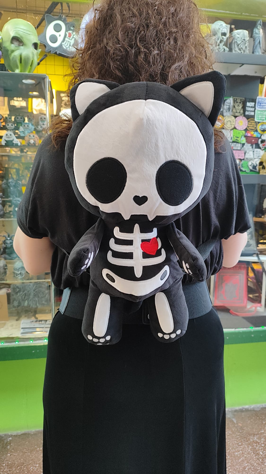 Skeleton Cat Plush Backpack