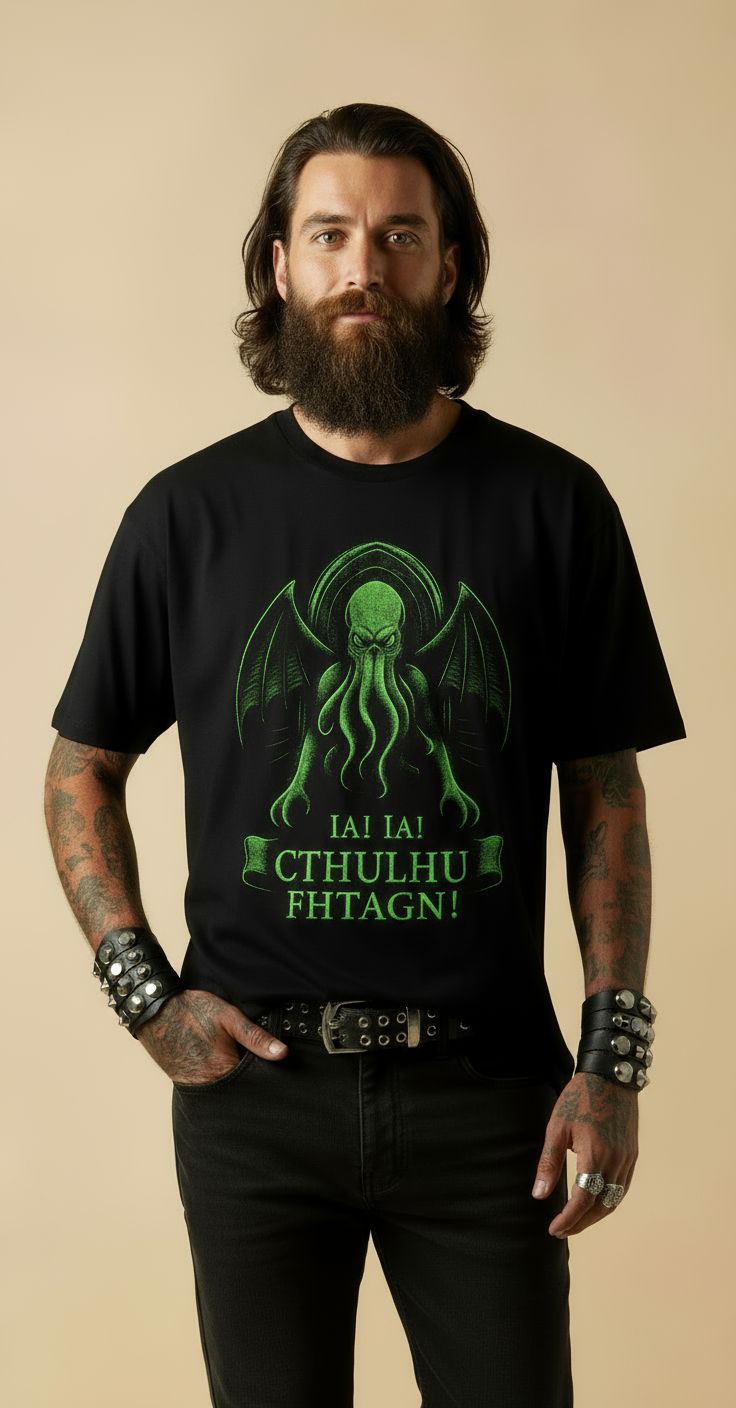 T-Shirt "Cthulhu Iä Iä neon"