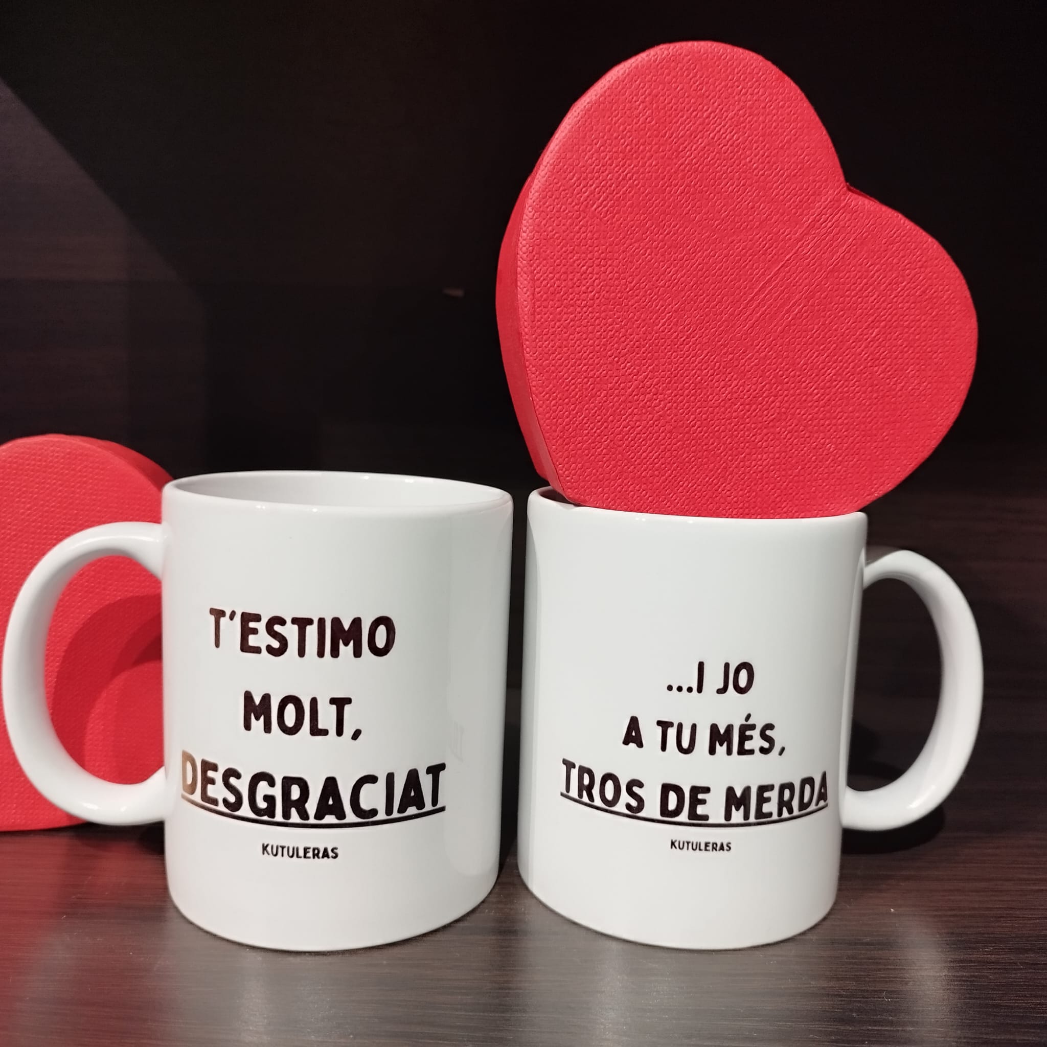 2 Tazas "T´estimo molt"