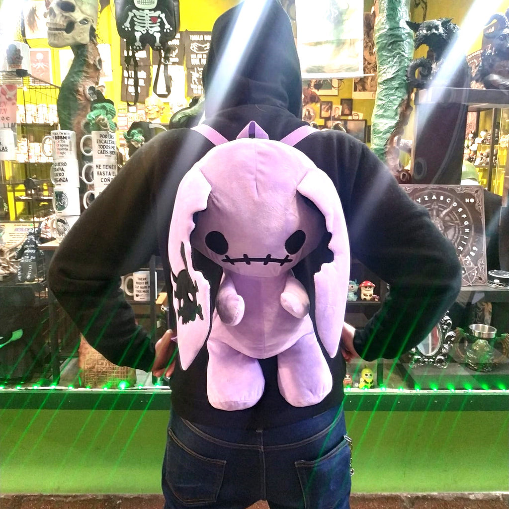 Purple Bunny Plush Backpack