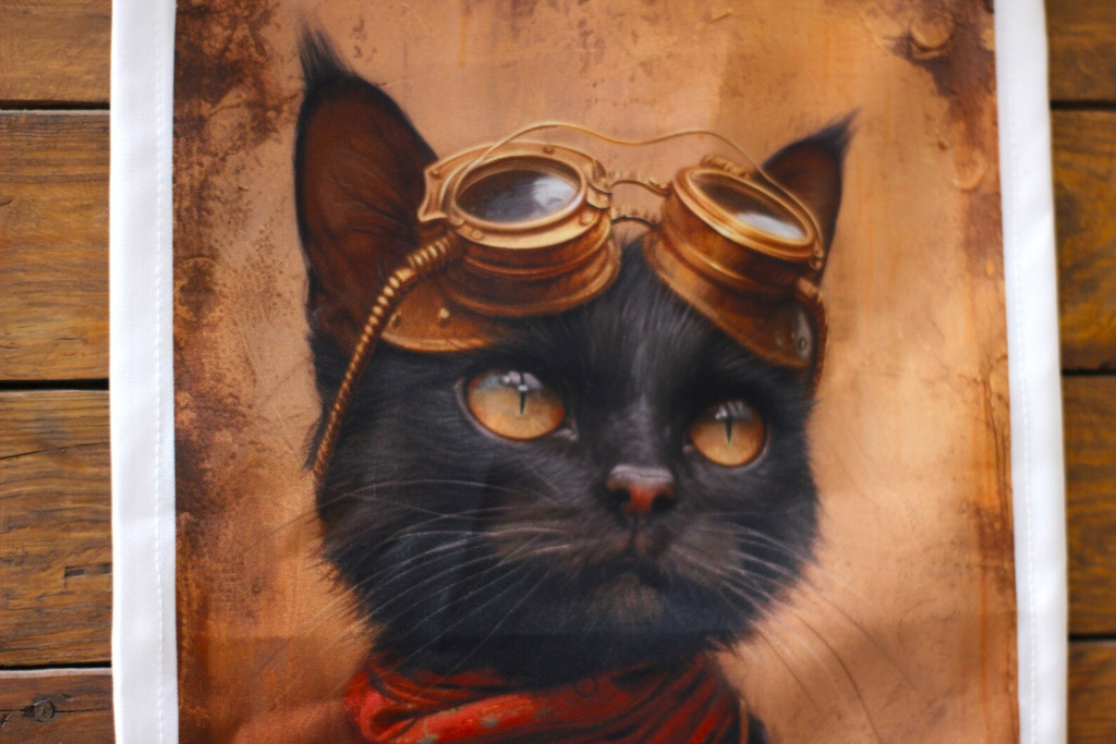 Tapiz gato steampunk