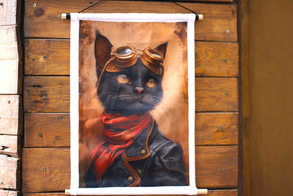 Tapiz gato steampunk