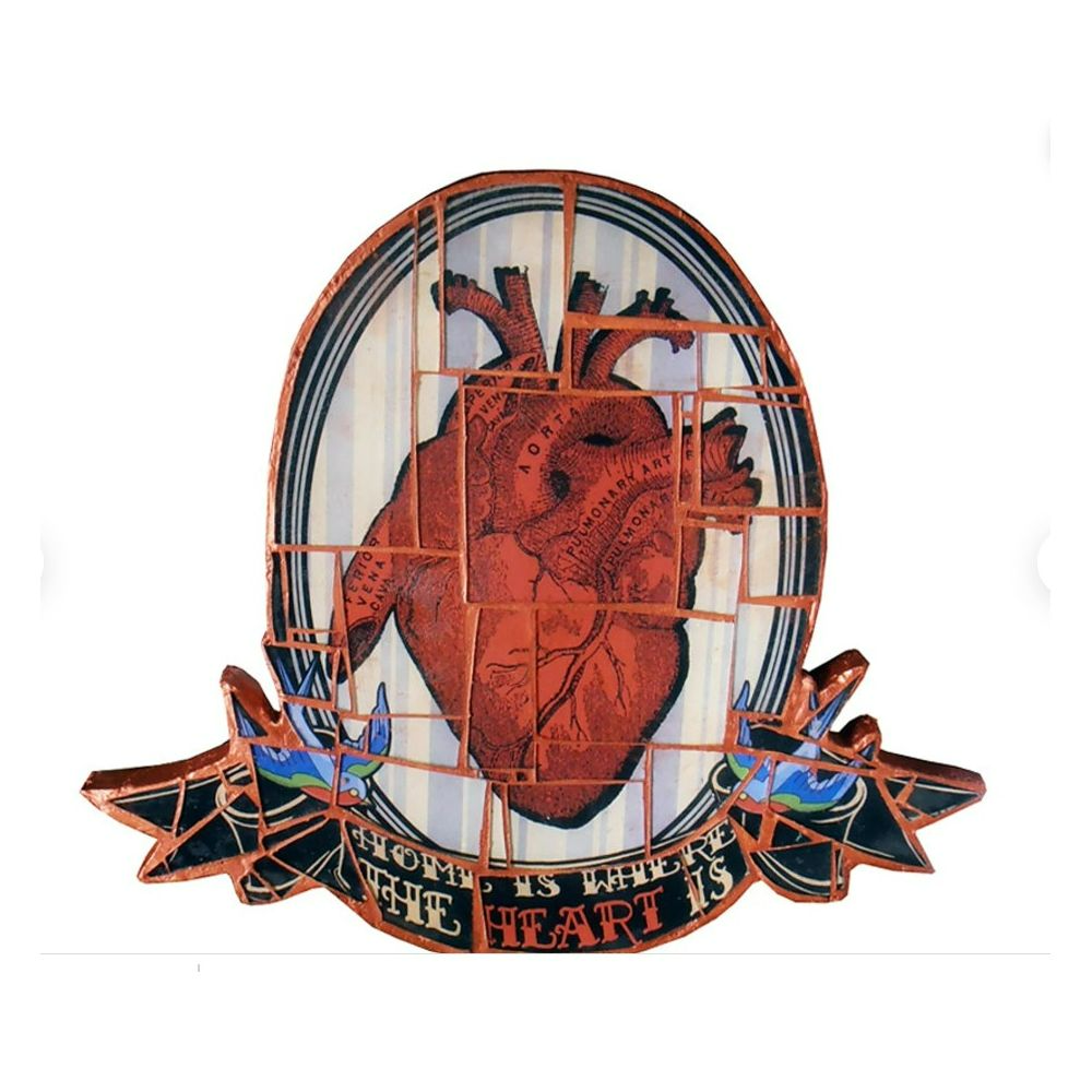 Wall Mosaic "Home is where the heart is"