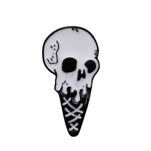 Skull Ice-Cream Pin Badge