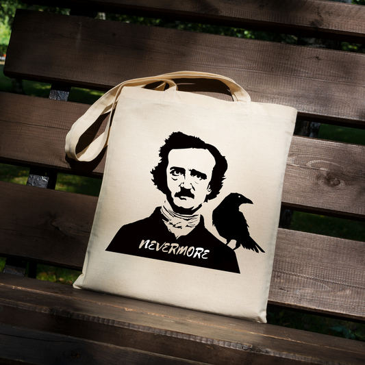 Tote bag "Edgar Allan Poe with raven"