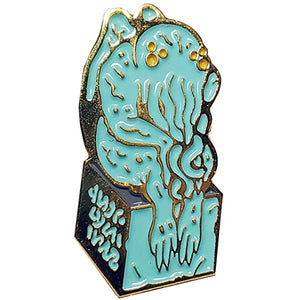 Green and Golden Cthulhu Pin Badge