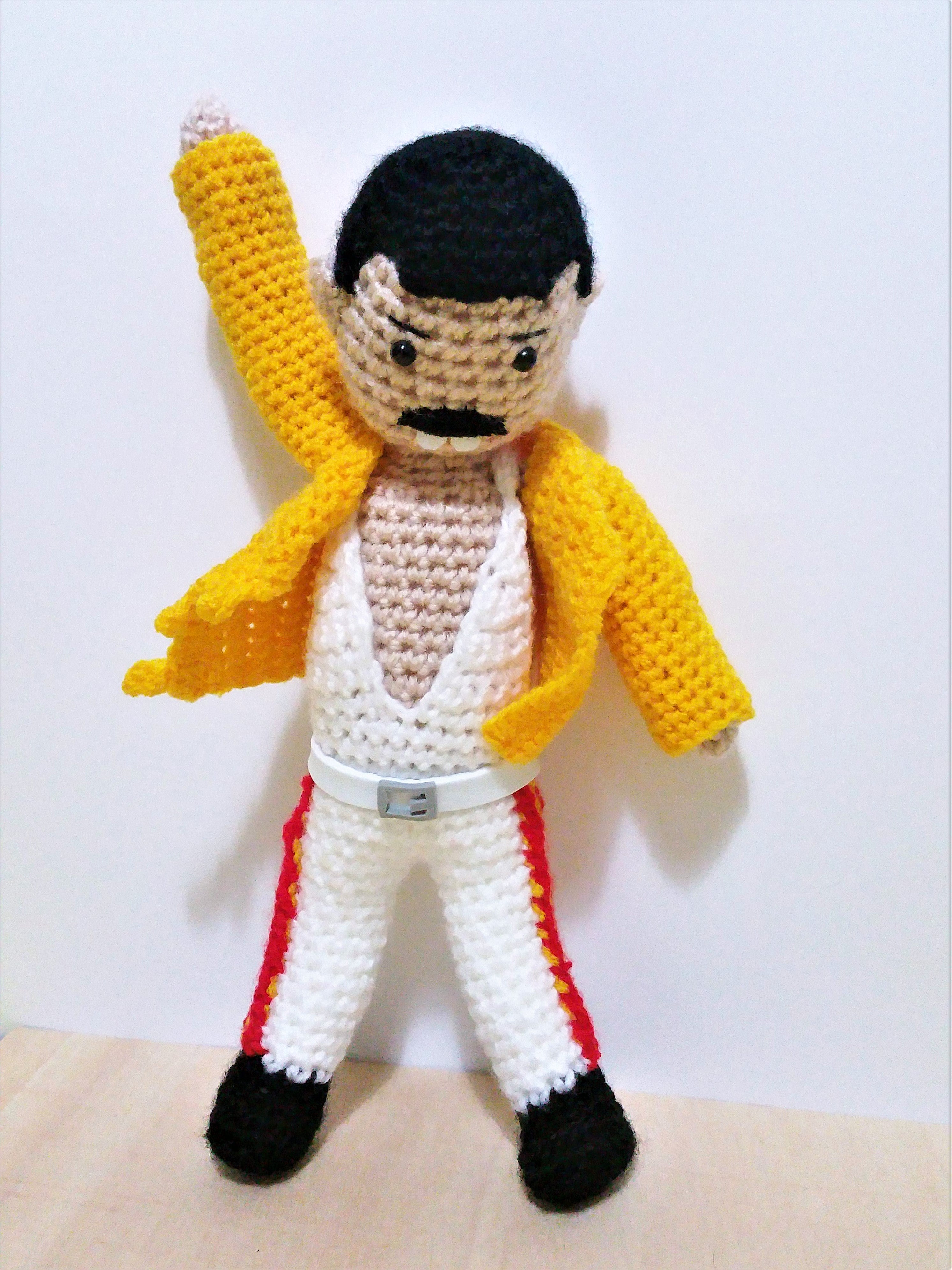 Freddie Mercury With Yellow Jacket Wool Doll