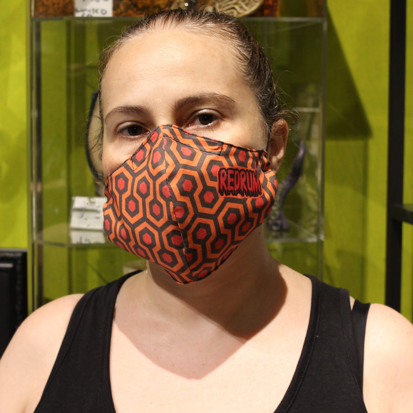 Redrum face mask shining Printed fabric