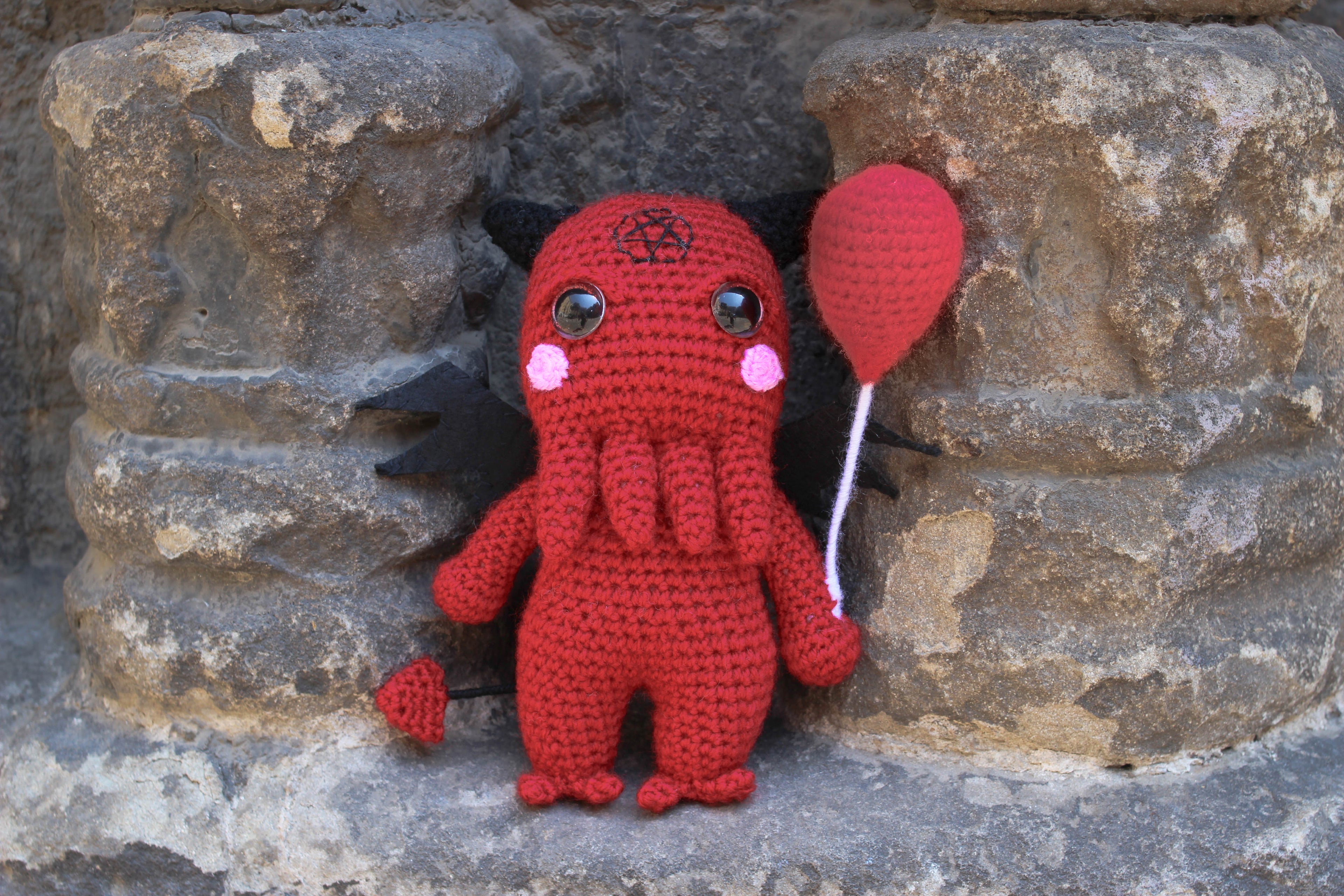 Satan Cthulhu Wool Doll Handmade