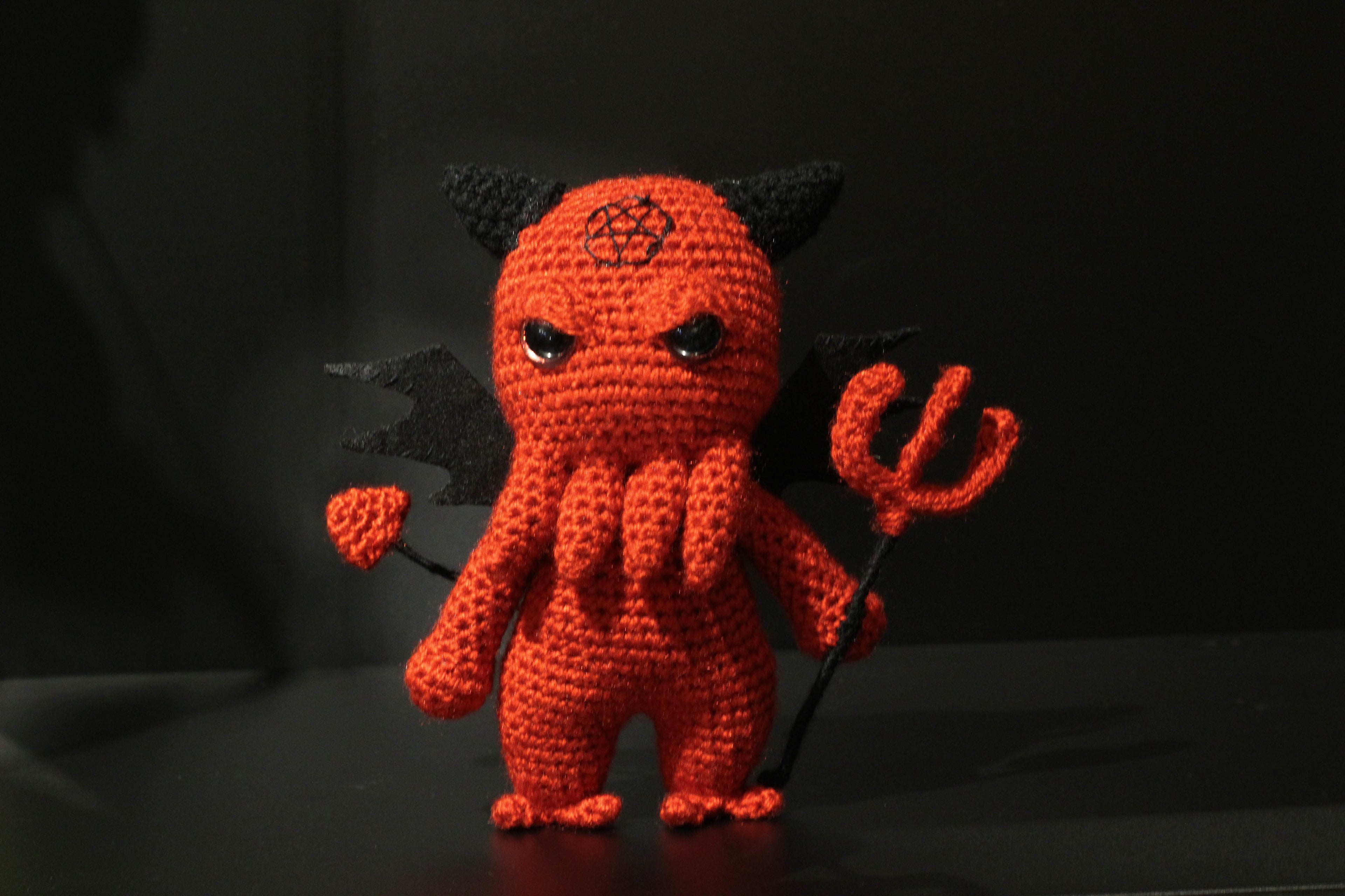 Satan Cthulhu Wool Doll Handmade