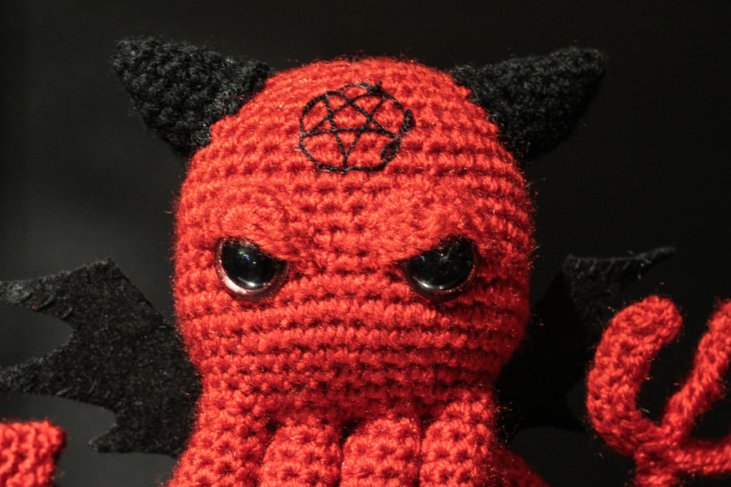 Satan Cthulhu Wool Doll Handmade
