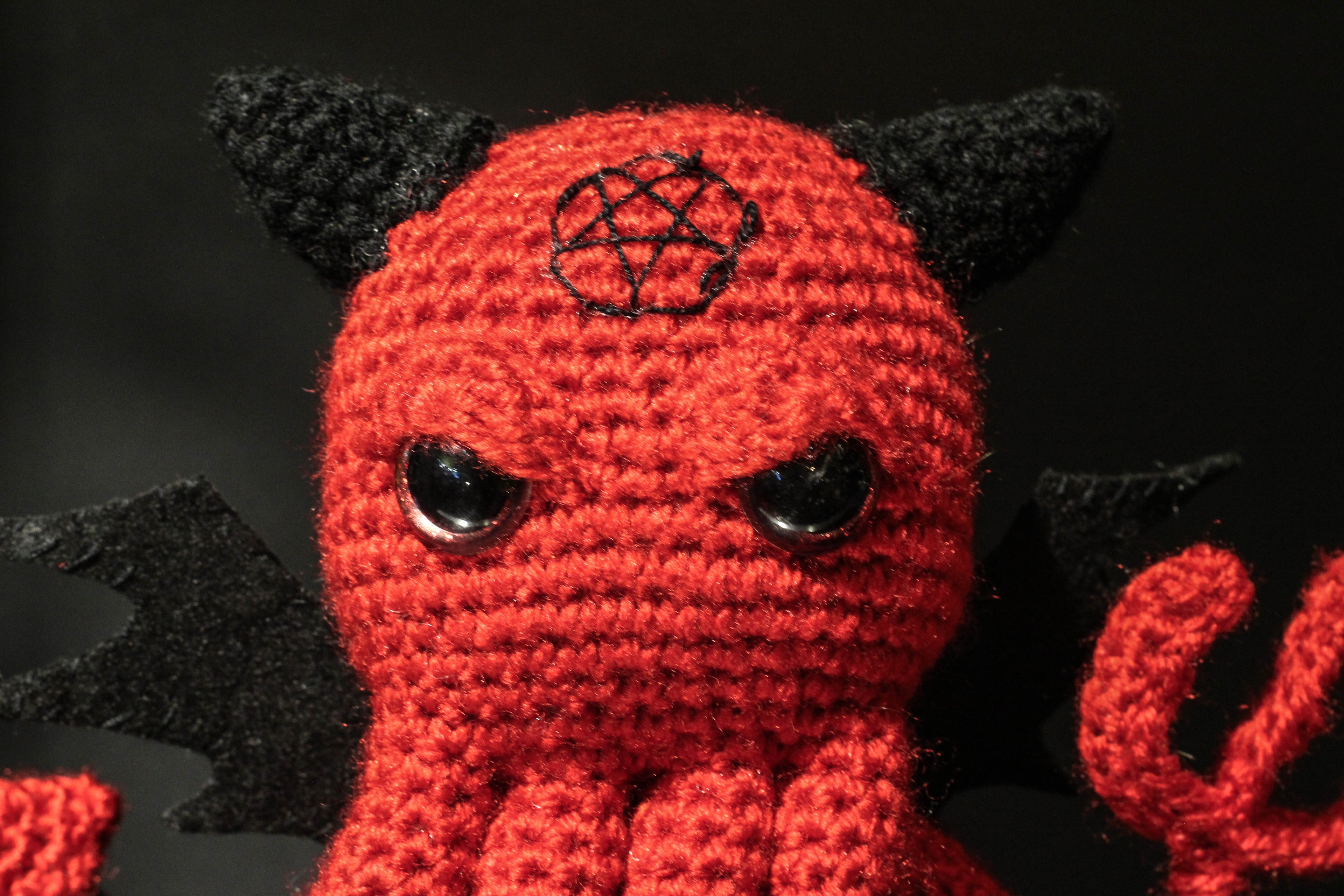 Satan Cthulhu Wool Doll Handmade