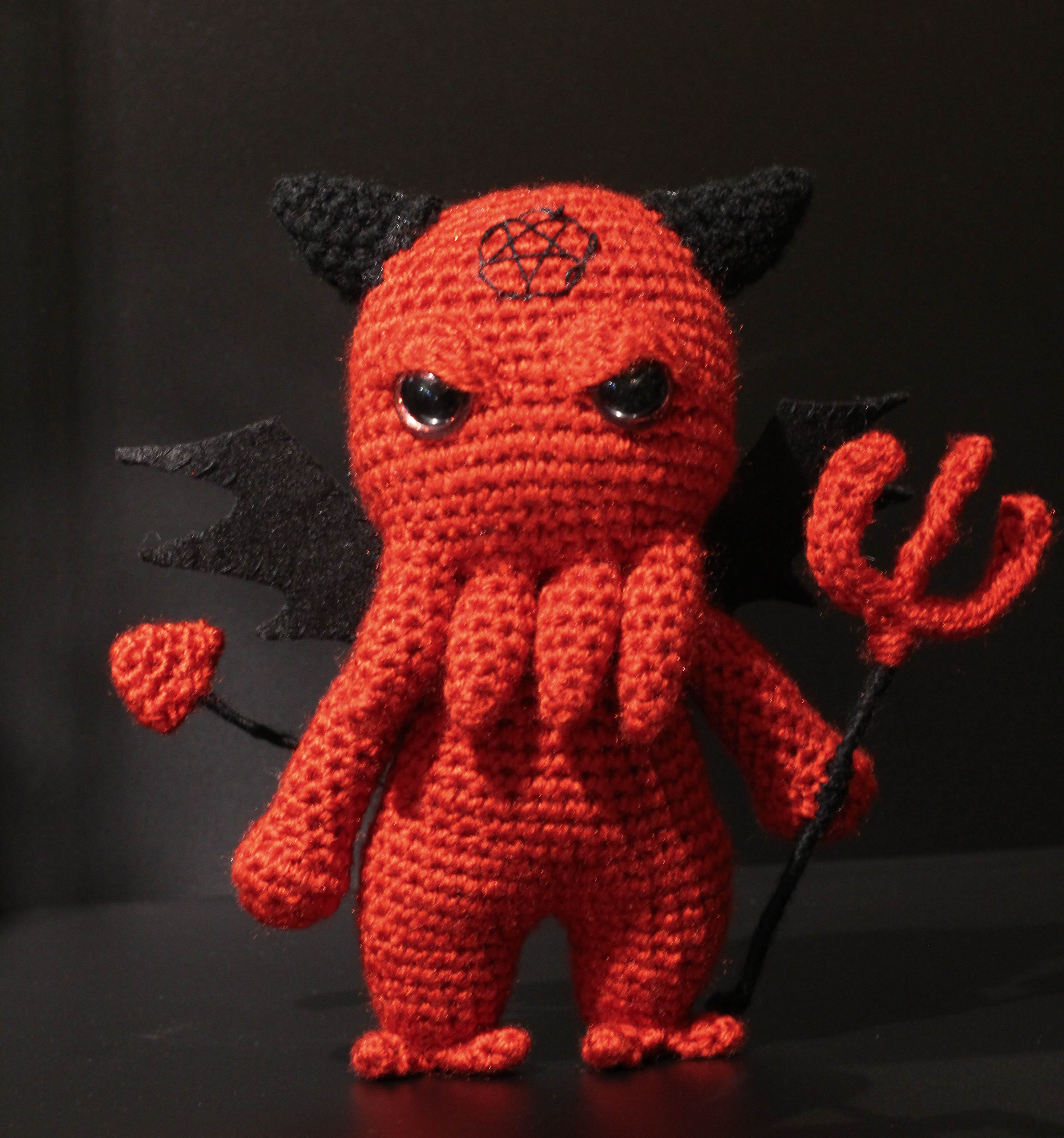 Satan Cthulhu Wool Doll Handmade