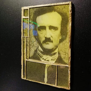 Glass mosaic magnet  "Edgar Allan Poe"