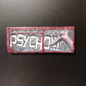 Glass mosaic magnet  "Psycho"