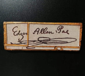 Glass mosaic magnet  "Edgar Allan Poe signature"