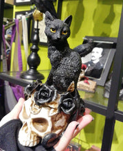 Load image into Gallery viewer, Black cat, skull and roses