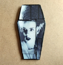 Load image into Gallery viewer, Coffin Glass mosaic magnet  &quot;Frankenstein&#39;s bride&quot;