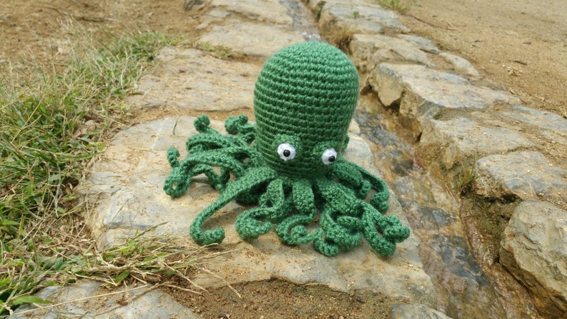 Green Octopus Doll