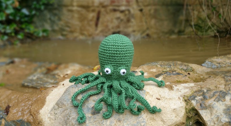 Green Octopus Doll