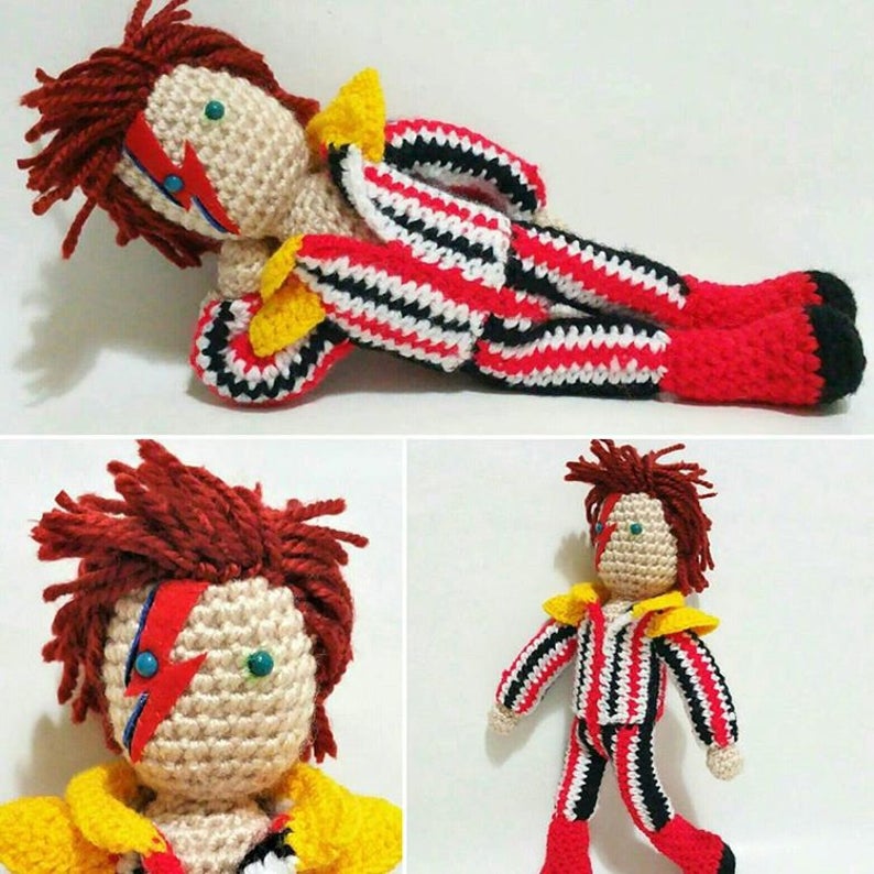 Muñeco de lana David Bowie Ziggy Stardust