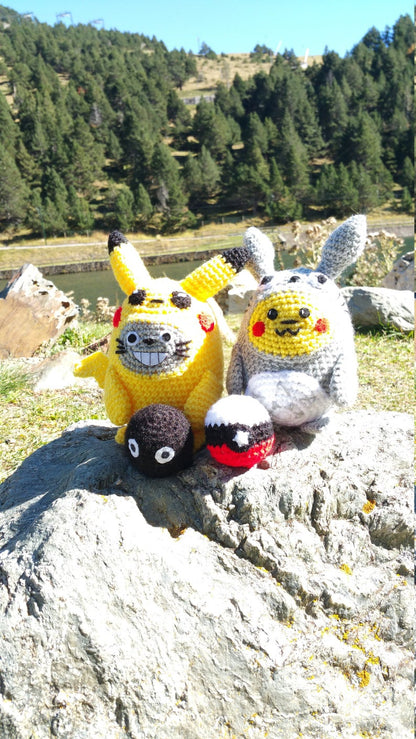 Totoro & Pikachu Cross over Wool Dolls