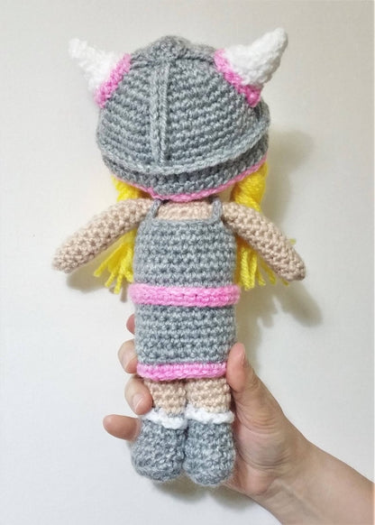 Viking pink Wool Doll