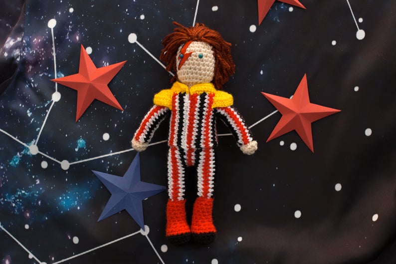 Muñeco de lana David Bowie Ziggy Stardust