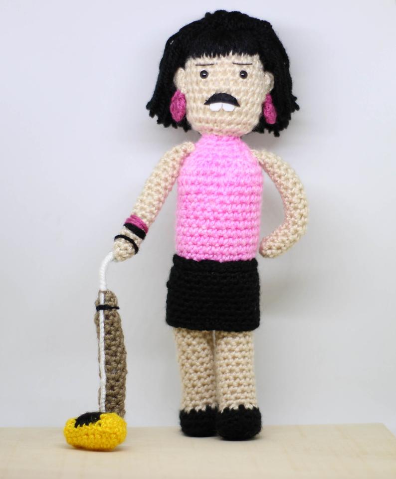 Freddie Mercury Queen Pink Wool Doll