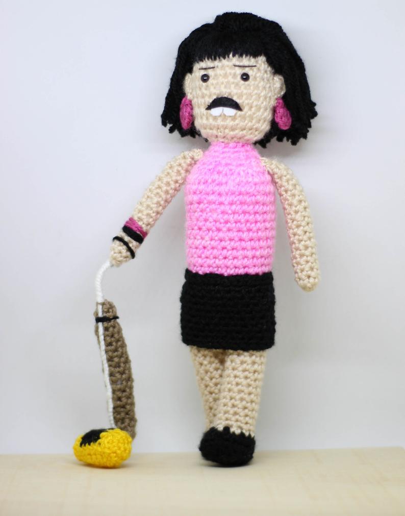 Freddie Mercury Queen Pink Wool Doll