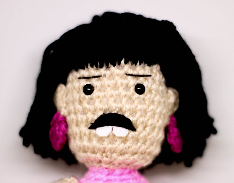 Freddie Mercury Queen Pink Wool Doll