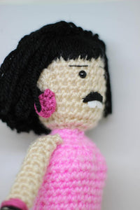 Freddie Mercury Queen Pink Wool Doll
